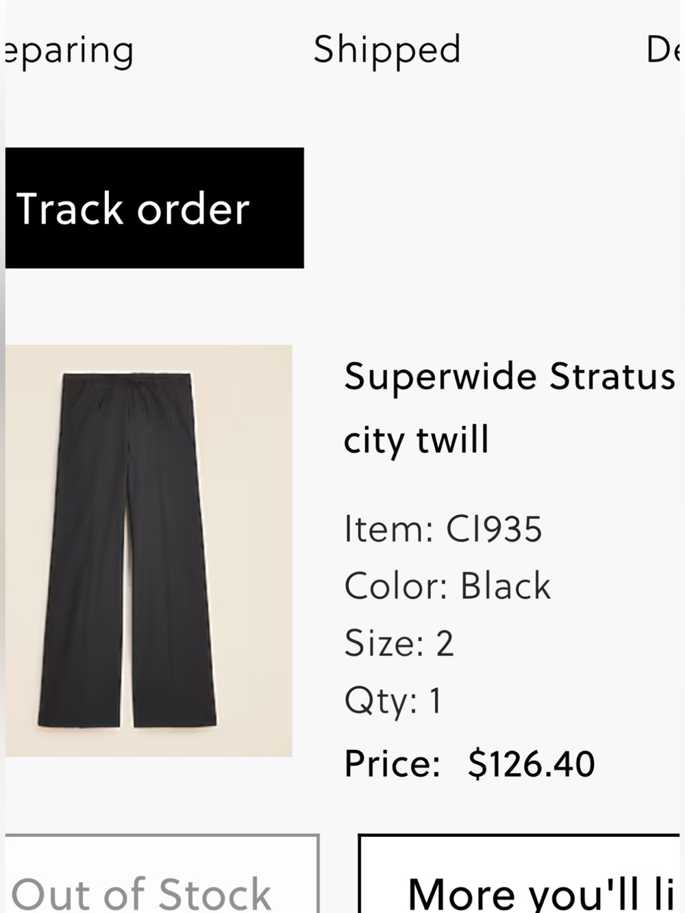 Jcrew Superwide Stratus City Twill Pants - Black 2 reg